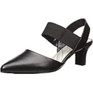 Easy Street Black Slingback Pointed Toe Pump Heels 9W